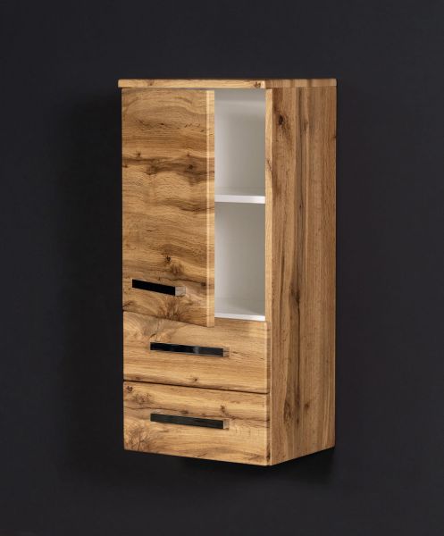 Badschrank Midi, 1 Türe, 2 Schubladen, Eiche Natur