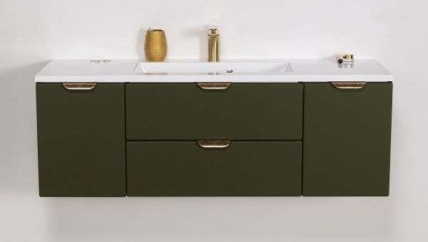 Quentis Badmoebel Set MAGNOLIA 120 cm olivgrün MAG120-OK