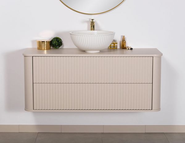 Badmöbelset Lilia 120 cm Sand mattiert | Quentis Badshop