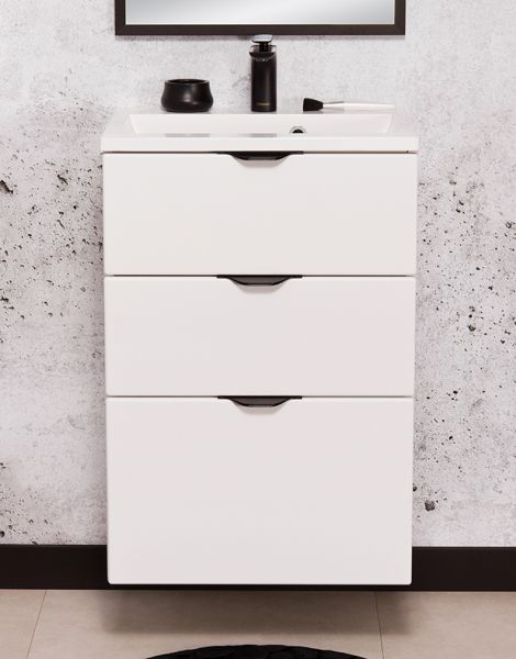 Badmöbelset VICTOR 50, 3 Schubladen, weiß matt (VIC50347)