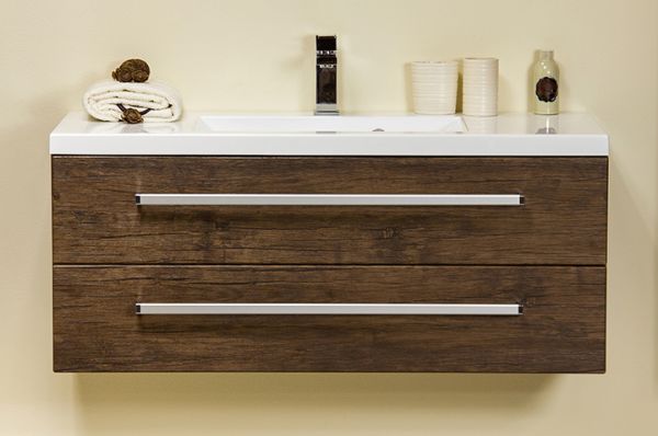 Badmöbel Genua, Breite 100 cm, Holzdekor antik, GE1250