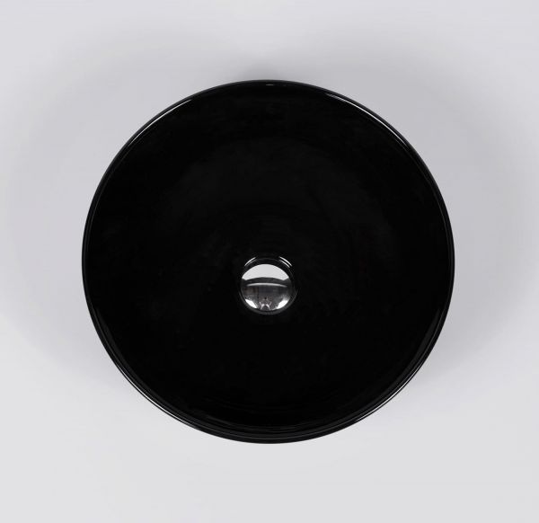 Aufsatz-Waschbecken WAVE 42, Keramik, schwarz