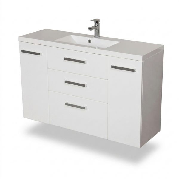 Badmöbel Genua 120 - XL, weiß, 3 Schubladen, montiert, GE12347