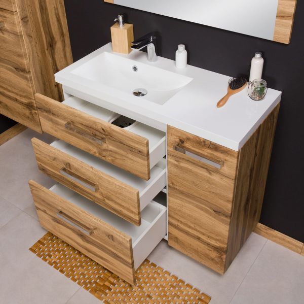 Badmöbel Genua Breite 90 cm, Eiche Natur, GE9362