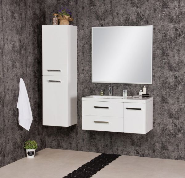 Waschplatz Genua Breite 90 cm, weiß glänzend (GE9247)