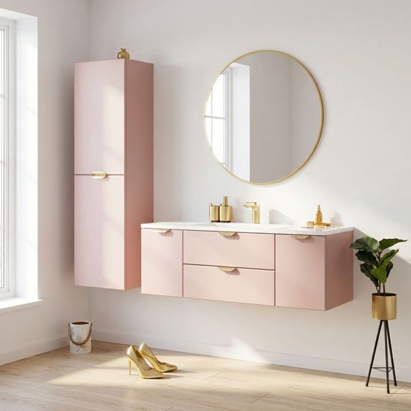 Badmöbel Magnolia 120 cm mit Ergänzungsschrank Badhochschrank