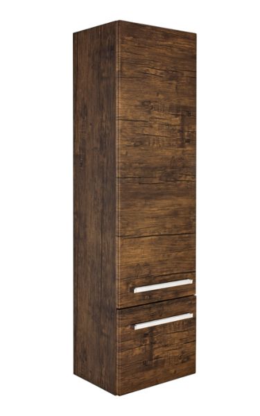 Badhochschrank, 1 Tür, 1 Schub, Holzdekor antik (HSG501S)