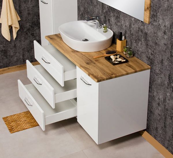 Badmöbelset Magnus 110, Waschbeckenunterschrank mit Aufsatzbecken ELEGANCE 60 (MAG110)