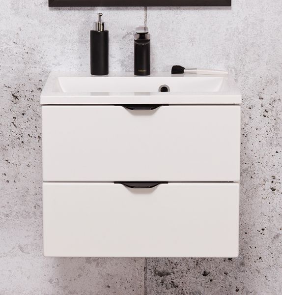 Badmöbelset VICTOR 50, 2 Schubladen, weiß matt (VIC50247)