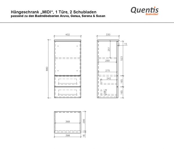 Badschrank Midi, HS-M-40XX-1S
