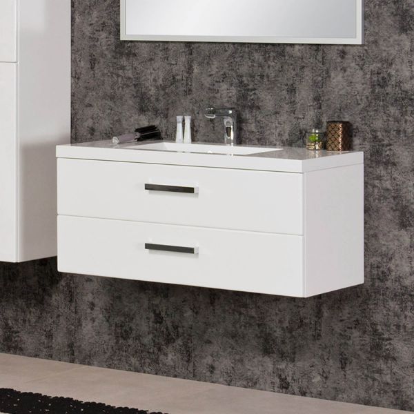 Badmöbel Genua 100, weiß glänzend (GE1247)