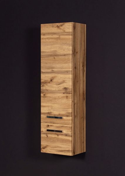 Badschrank, Hochschrank, 1 Türe, 1 Schublade, Eiche Natur