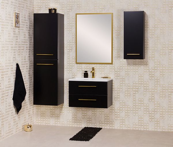 Waschplatz Belli, Breite 60 cm, schwarz matt, BL6048