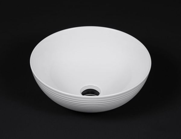 Aufsatz-Waschbecken STRIPES 38, Keramik, weiß