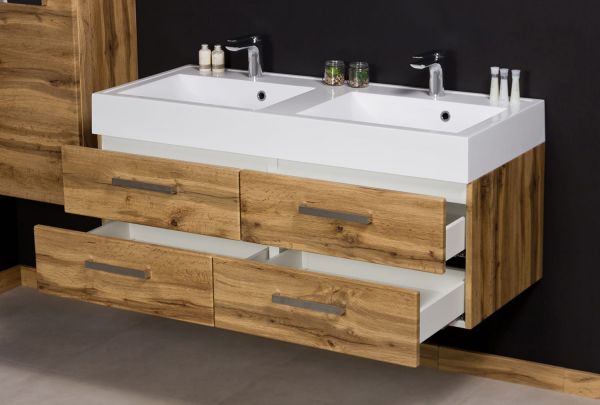 Doppelwaschplatz Zeno, Breite 120 cm, Eiche Natur, ZE1262-D-4S