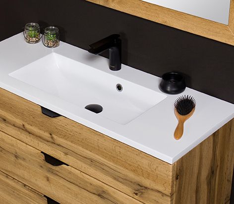 FERRO Pop-up Ventil, rund, schwarz matt, Ablaufgarnitur für Waschbecken mit Überlauf