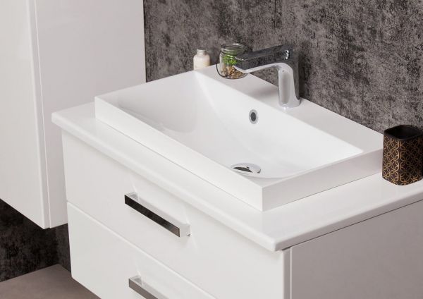 Badmöbel Susan Breite 80 cm, 2 Schubladen, weiß glänzend