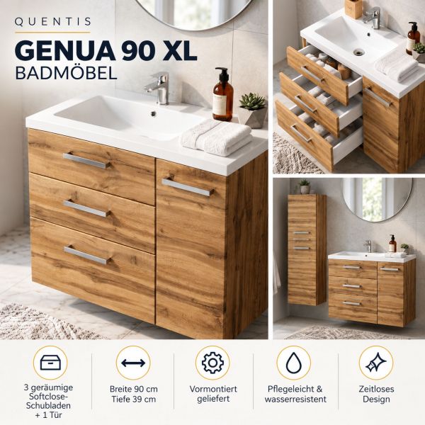 Badmöbel GENUA 90 XL Eiche Natur