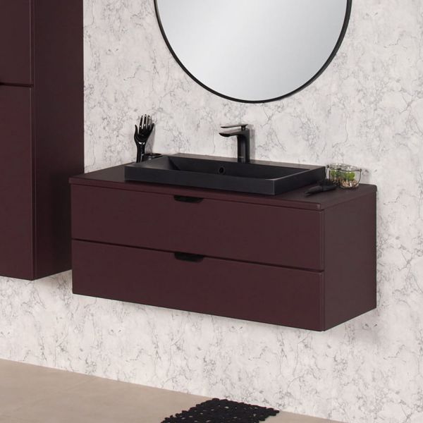 Badmöbelset MAGNOLIA 100 cm, Bordeauxrot (MAG100-BRS)