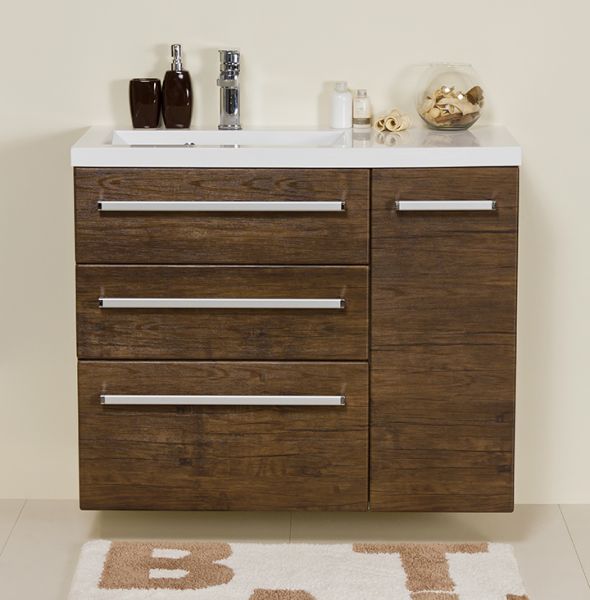 Waschplatz Genua Breite 90 cm, Front und Korpus Holzdekor antik, GE9350