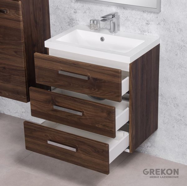 Quentis Badmöbel GENUA 60, Holzdekor Nussbaum (GE603OR)