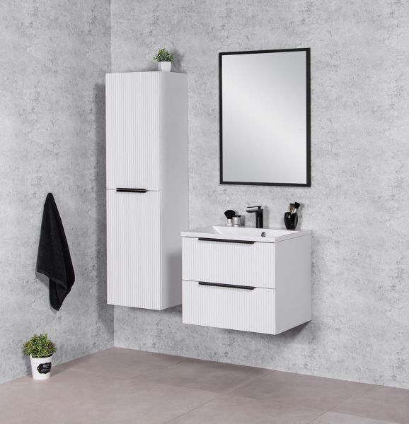 Badmöbel SYDNEY 60 cm, weiß matt, Waschtisch und Unterschrank (montiert)