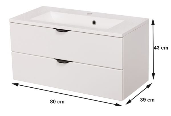 Badmöbel Victor 80, Bemaßung