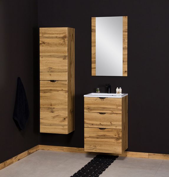 Badmöbelset VICTOR 50, 3 Schubladen, Eiche Natur (VIC50362)