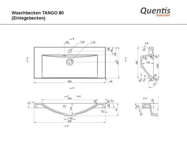 Badmöbel SUSAN Breite 140 cm, Eiche Natur, Waschtischunterschrank montiert