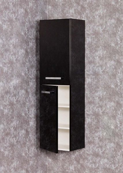 Badschrank schwarz, Hochschrank - passend zu ARUVA, GENUA, SUSAN (HSG482T)