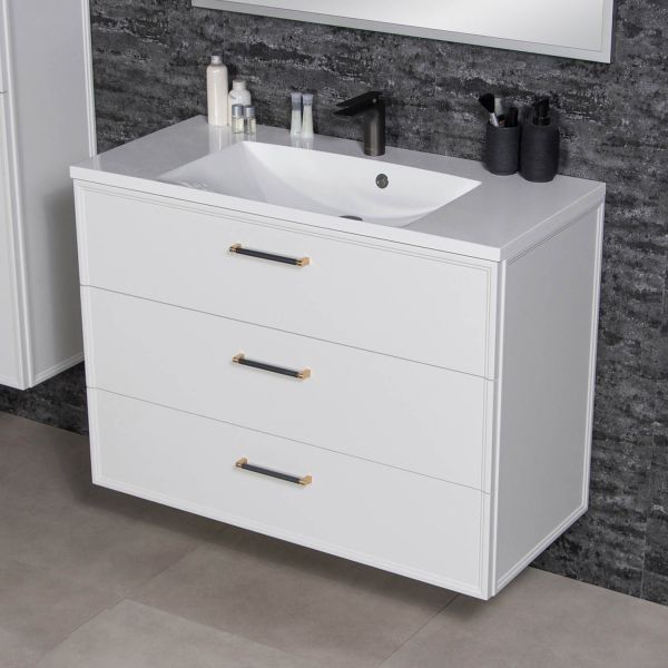 Badmöbelset ANTE 100 cm weiß seidenmatt 