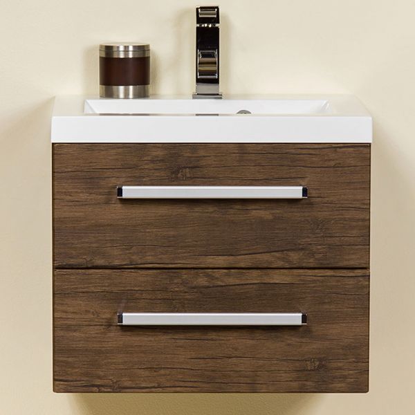 Badmöbel GENUA Breite 50 cm, Holzdekor Antik, 2 Softclose-Schubladen