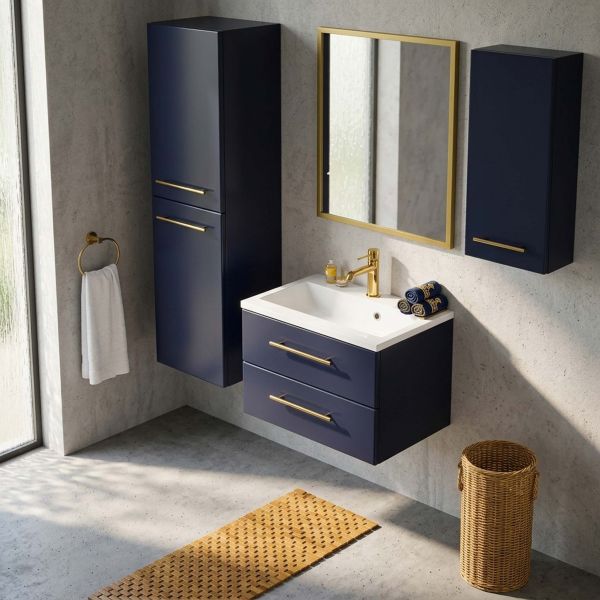 Badmöbelset BELLI Breite 60 cm - Marineblau matt