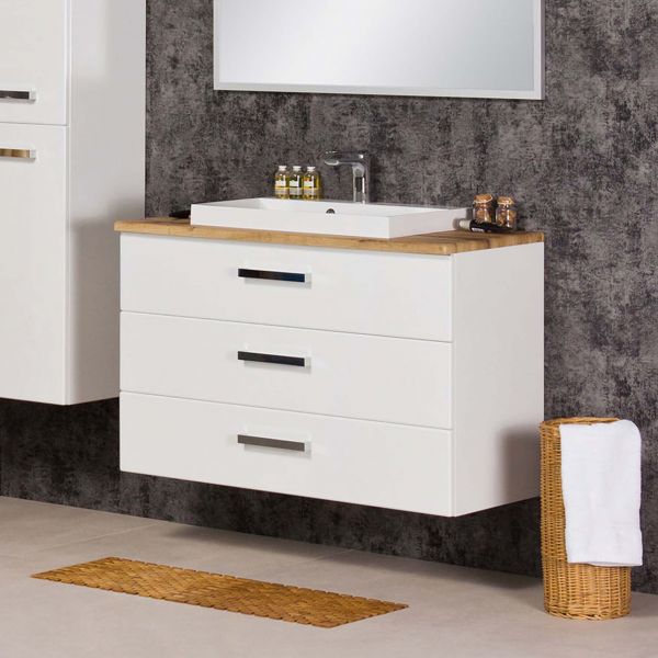 Badmöbel Susan 100 XL, Breite 100 cm, weiß-eiche