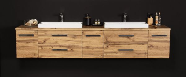 Badmöbel SUSAN 210 cm, Doppelwaschtisch, Waschtischunterbau montiert