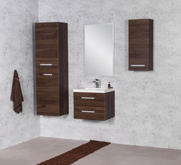 Badschrank, Breite 30 cm, nuss, Hängeschrank, GENUA, SUSAN, ZENO, vormontiert