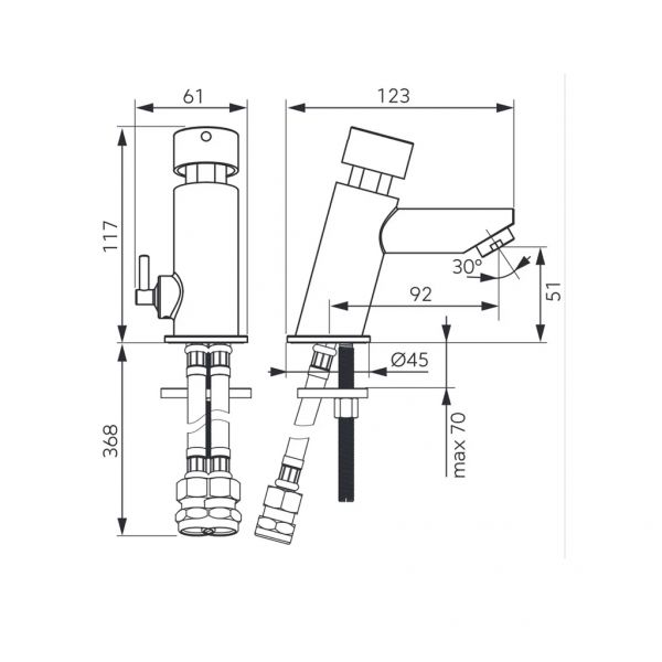 FERRO Selbstschluss-Armatur PRESTIGE PRO, Z501R