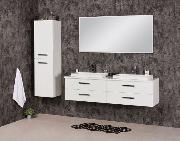 Badmöbel Susan 160, Doppelwaschplatz weiß (SN1647)