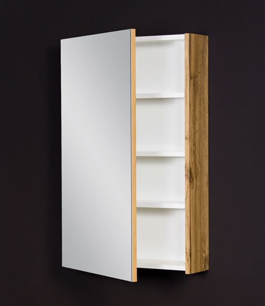 Spiegelschrank Breite 50 cm, Eiche Natur, vormontiert