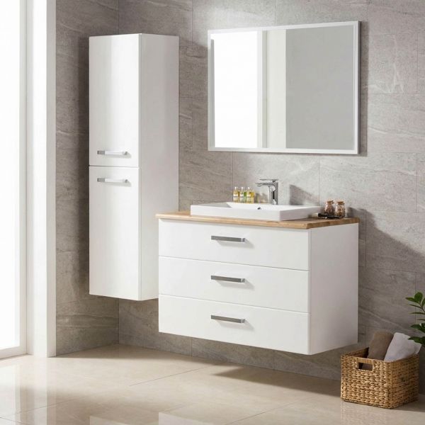 Badmöbel Susan 100 XL, Breite 100 cm, weiß-eiche