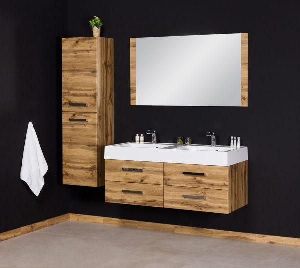 Doppelwaschplatz Zeno, Breite 120 cm, Eiche Natur, ZE1262-D-4S