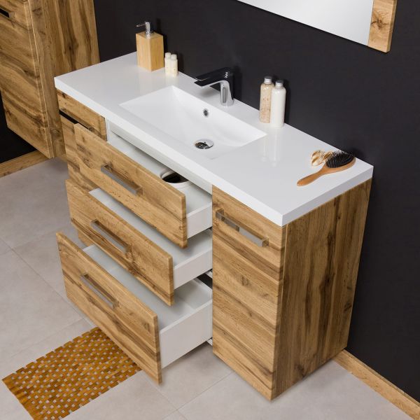 Waschplatz Genua 120-XL, 3 Schübe, Eiche Natur (GE12362)