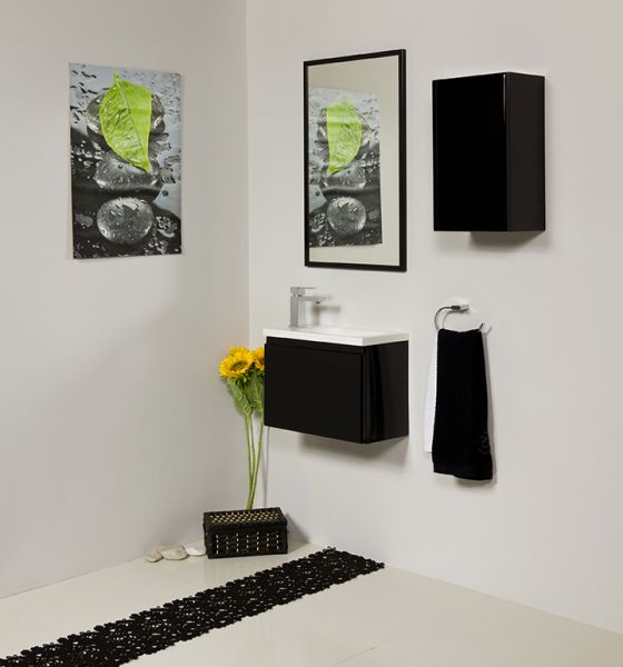 Waschplatzset Faros 50, schwarz glänzend, FZ5048