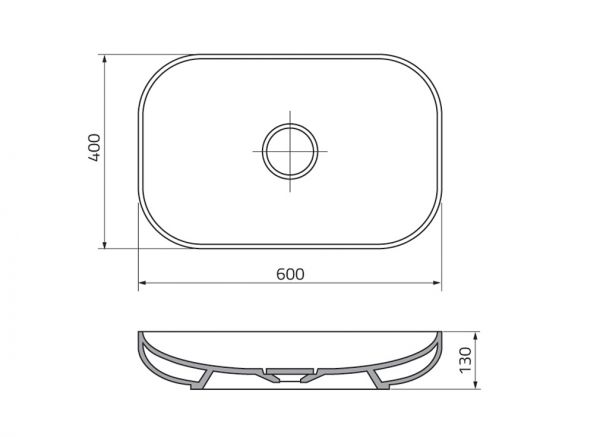 Keramik-Aufsatzwaschtisch PREMIUM B 60 H 13 T 40 cm, schwarz