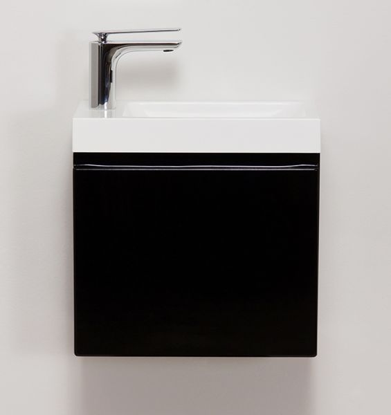 Waschplatz Faros 40, Front und Korpus schwarz glänzend, FZ4048A