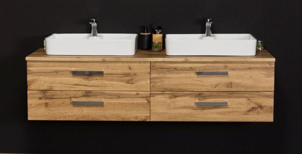 Badmöbel ZENO 160, Doppelwaschtisch mit Unterschrank ZE1662-2L