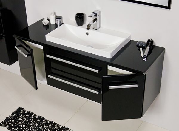 Badmöbel Susan, Breite 120 cm, schwarz, SN1248-2S