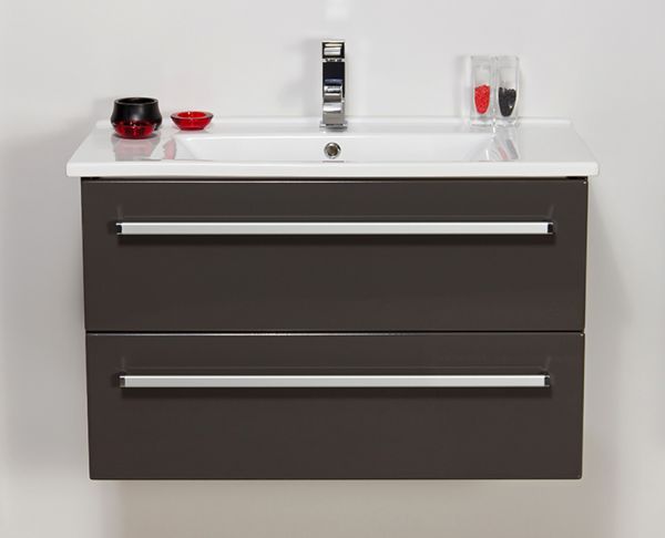 Waschplatz Serena, Breite 85 cm, grafitgrau glänzend (SA85256)