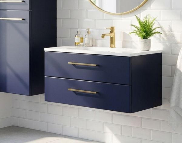 Badmöbelset Belli, Breite 80 cm, Marineblau matt (BL8049)