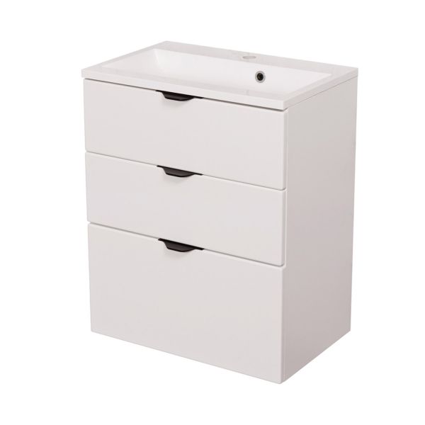 Badmöbel VICTOR 60, 3 Schubladen, weiß matt (VIC60347)